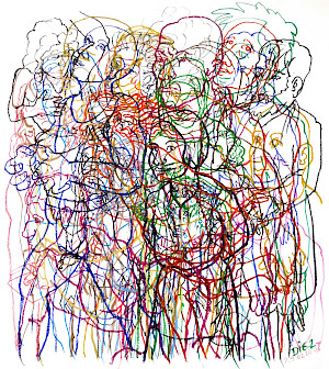 190 x 185  2025 Farbstifte<br/>Hans Jürgen Diez